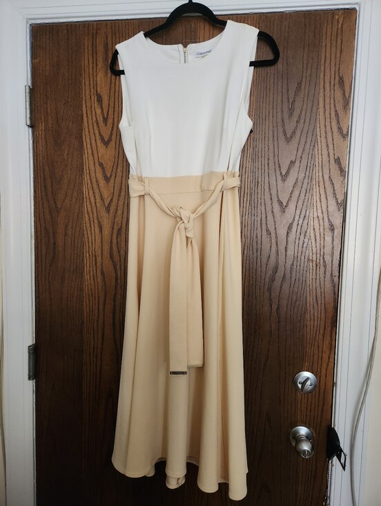 Calvin Klein Dresses & Skirts - White And Cream Calvin Klein Dress Size 12